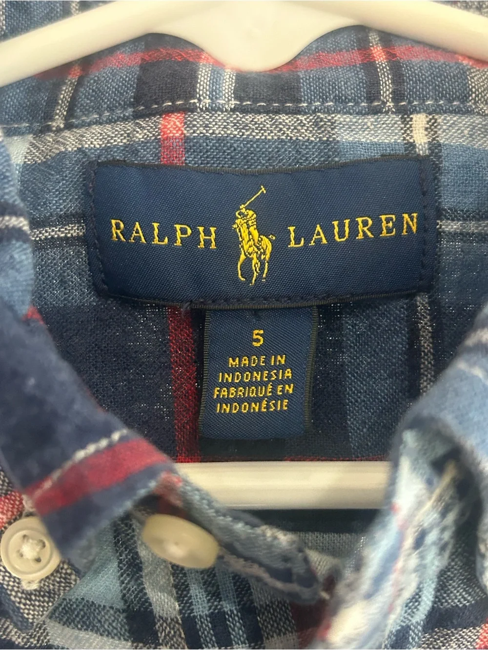 Boys Ralph Lauren Blue and Red Plaid Button-Down Shirt